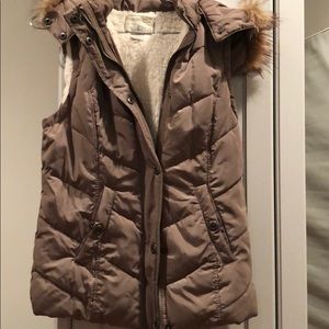 Tan Green Tea puffer vest